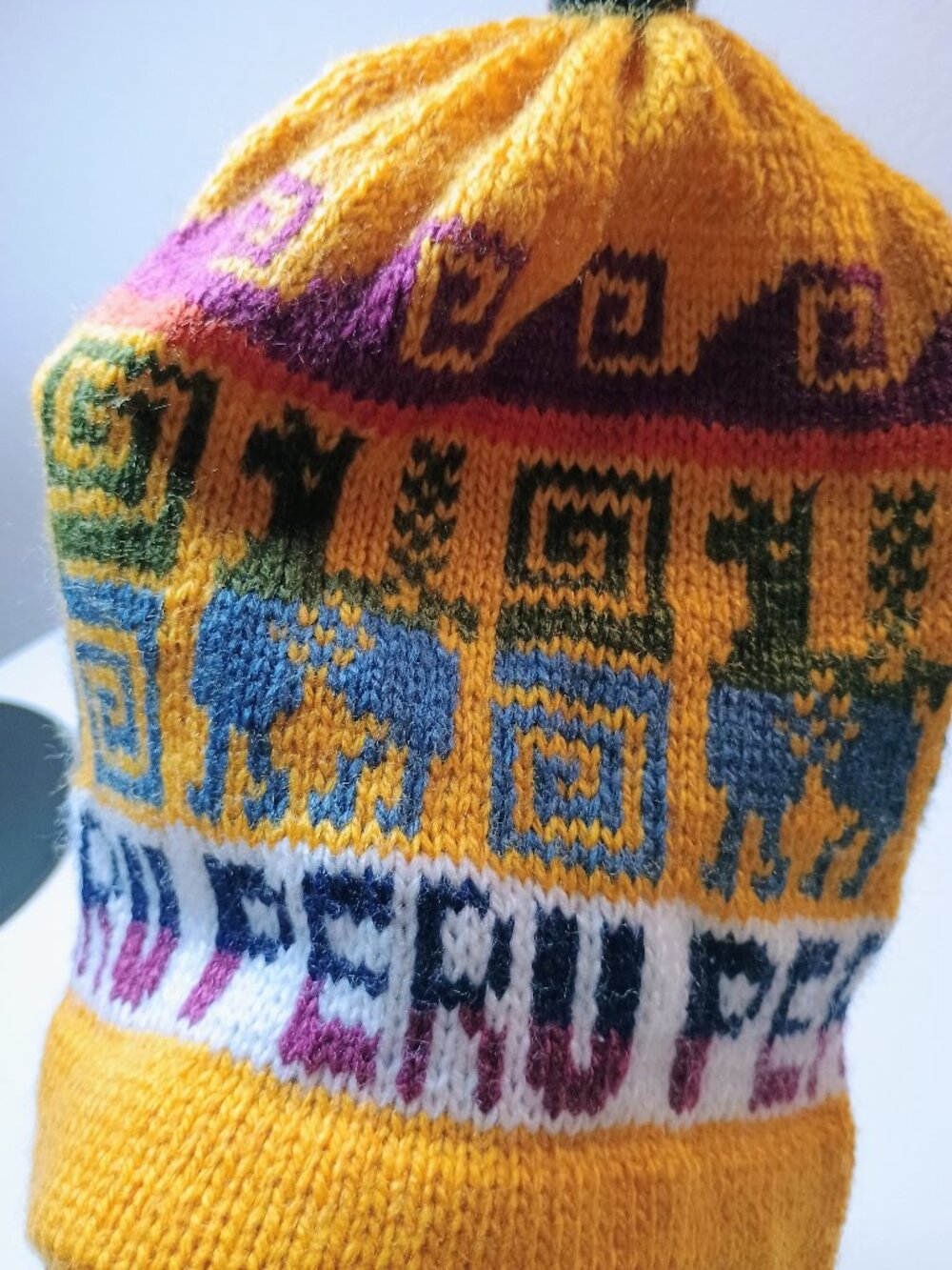 Traditional Andean Alpaca Wool Chullo Beanie – Warm Winter Hat for Kids